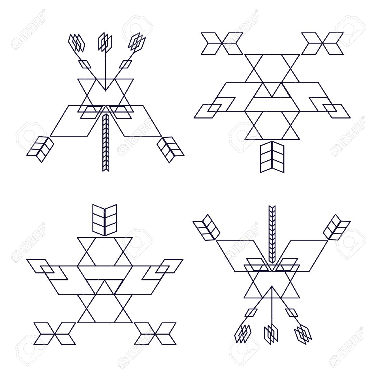 sacred geometry vector set of graphic symbols and elements sacred geometry vectors