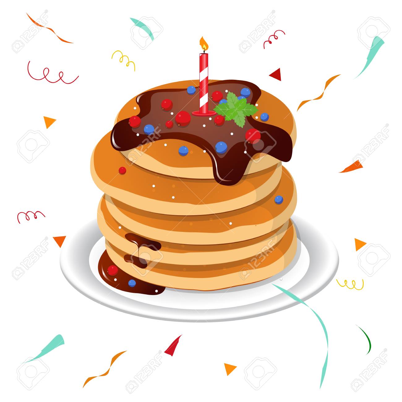 Gateau D Anniversaire Joyeux Dessin Anime Mignon Avec Des Bougies Clip Art Libres De Droits Vecteurs Et Illustration Image 6939