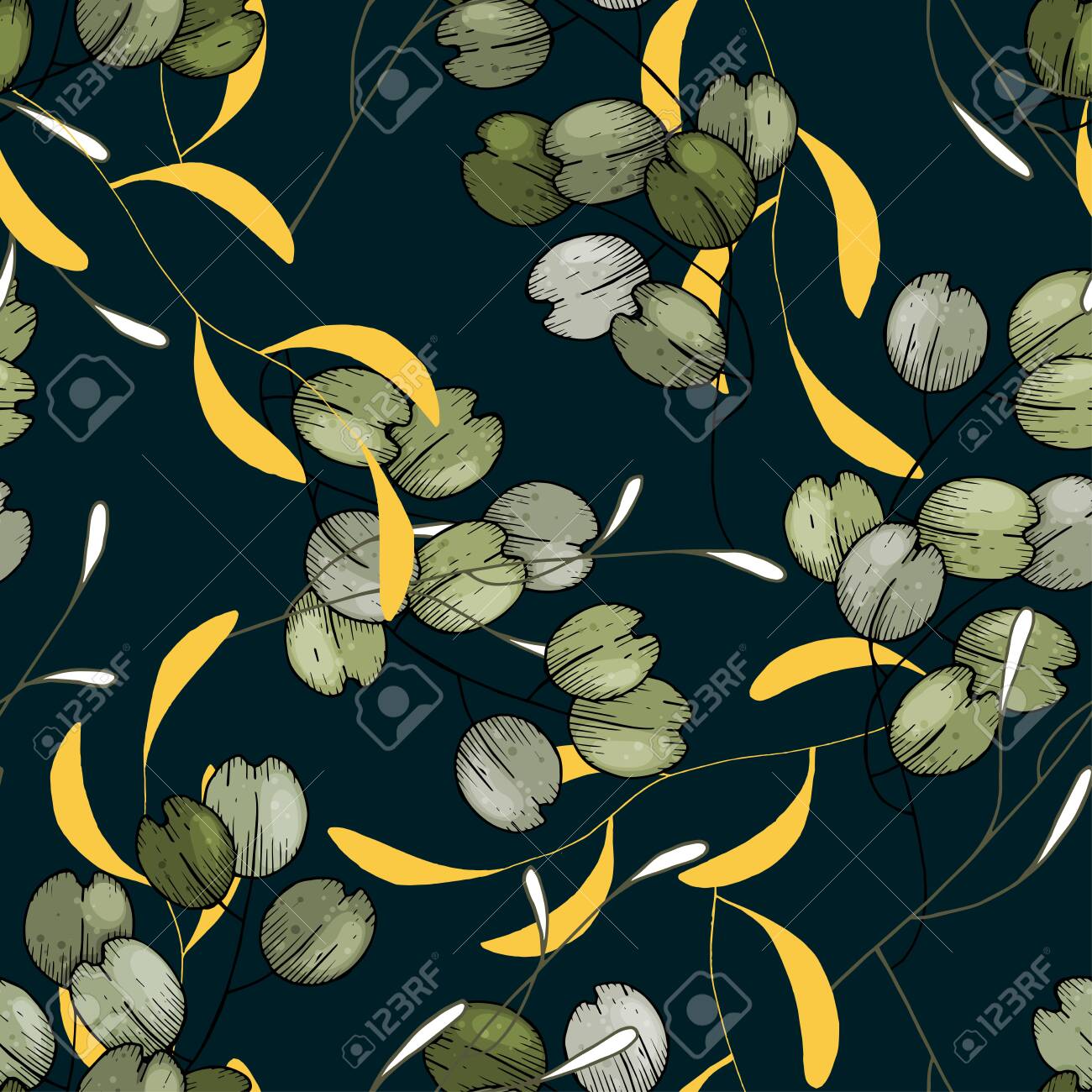 Realistic Tropical Leaves Branches And Foliage Seamless Pattern Royalty Free Cliparts Vectors And Stock Illustration Image 148959122