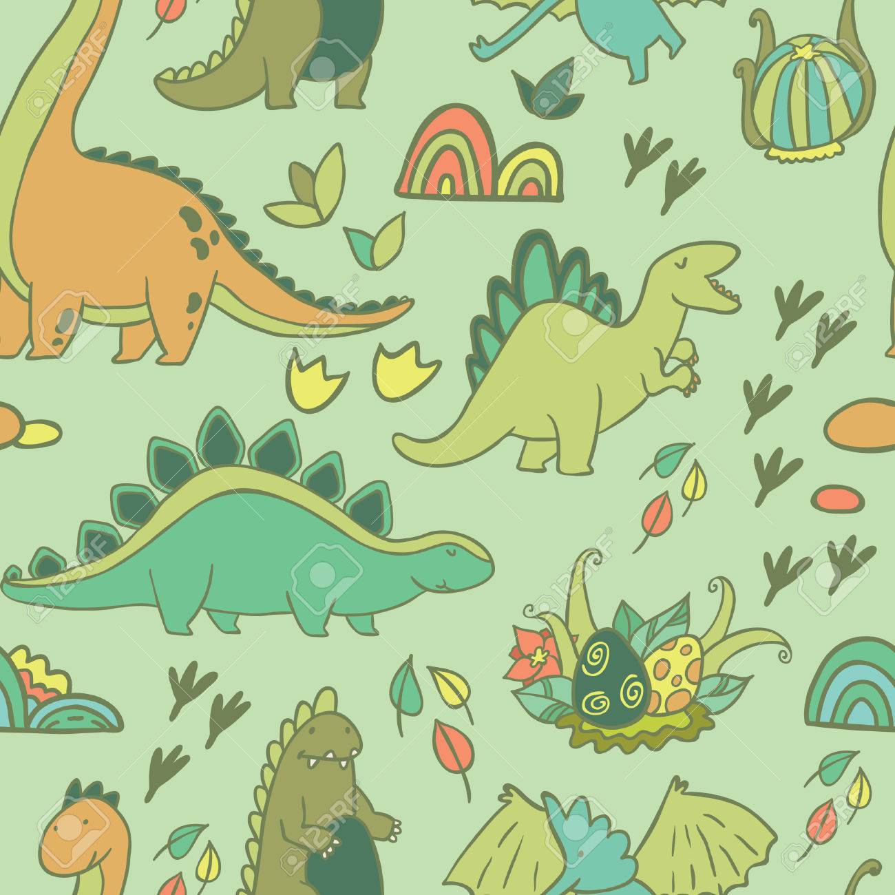 Dinosaurios Adorables. Patrón Transparente Para Fondos De Pantalla,  Patrones De Relleno, Fondos De Páginas Web, Texturas Superficiales, Páginas  De álbumes Ilustraciones Svg, Vectoriales, Clip Art Vectorizado Libre De  Derechos. Image 49923344.