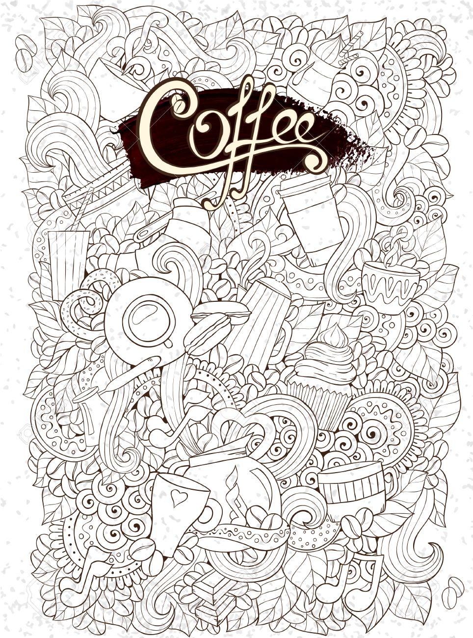 coffee sketchy notebook doodles coffee breakfast tea invite