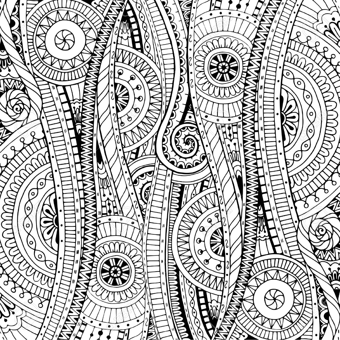 doodle background in vector with doodles flowers and paisley paisley vectors