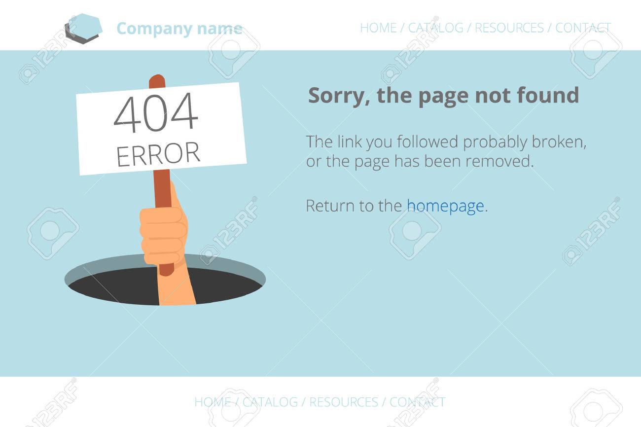 人間の手は穴からエラー 404 が見つかりませんページについてのメッセージを示しています 説明テキスト 無料フォント オープン San を使用 の イラスト素材 ベクタ Image