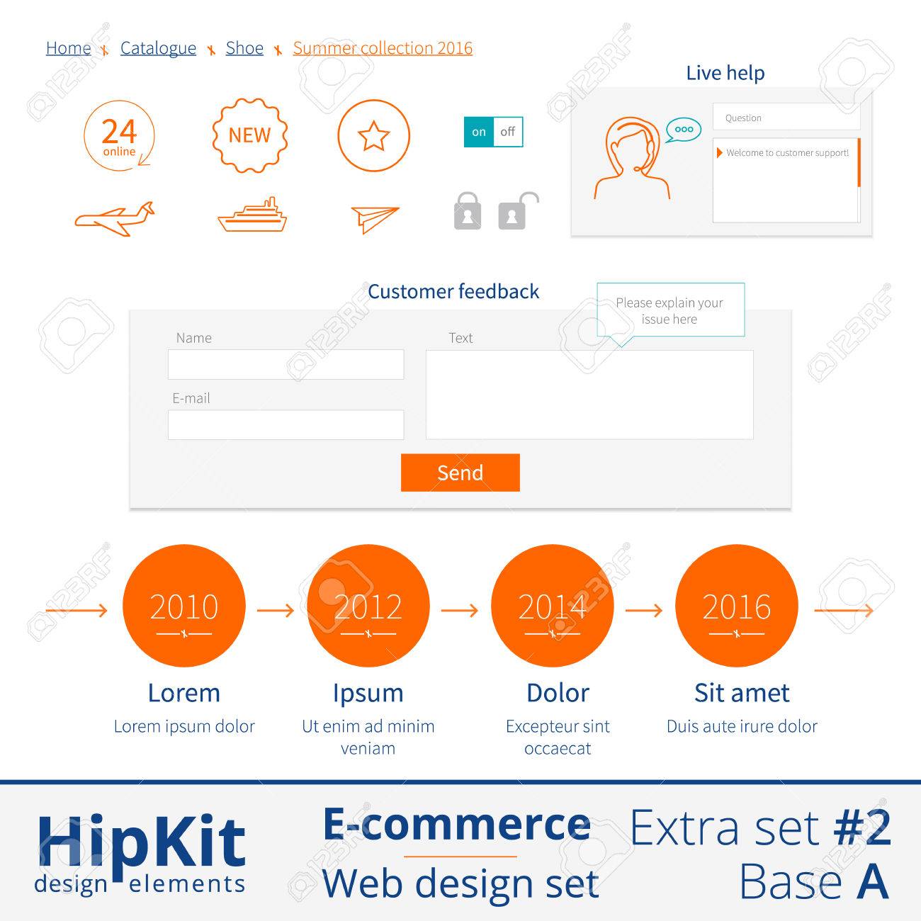 E Commerce Web Design Elements Extra Set 2 Base A Contains
