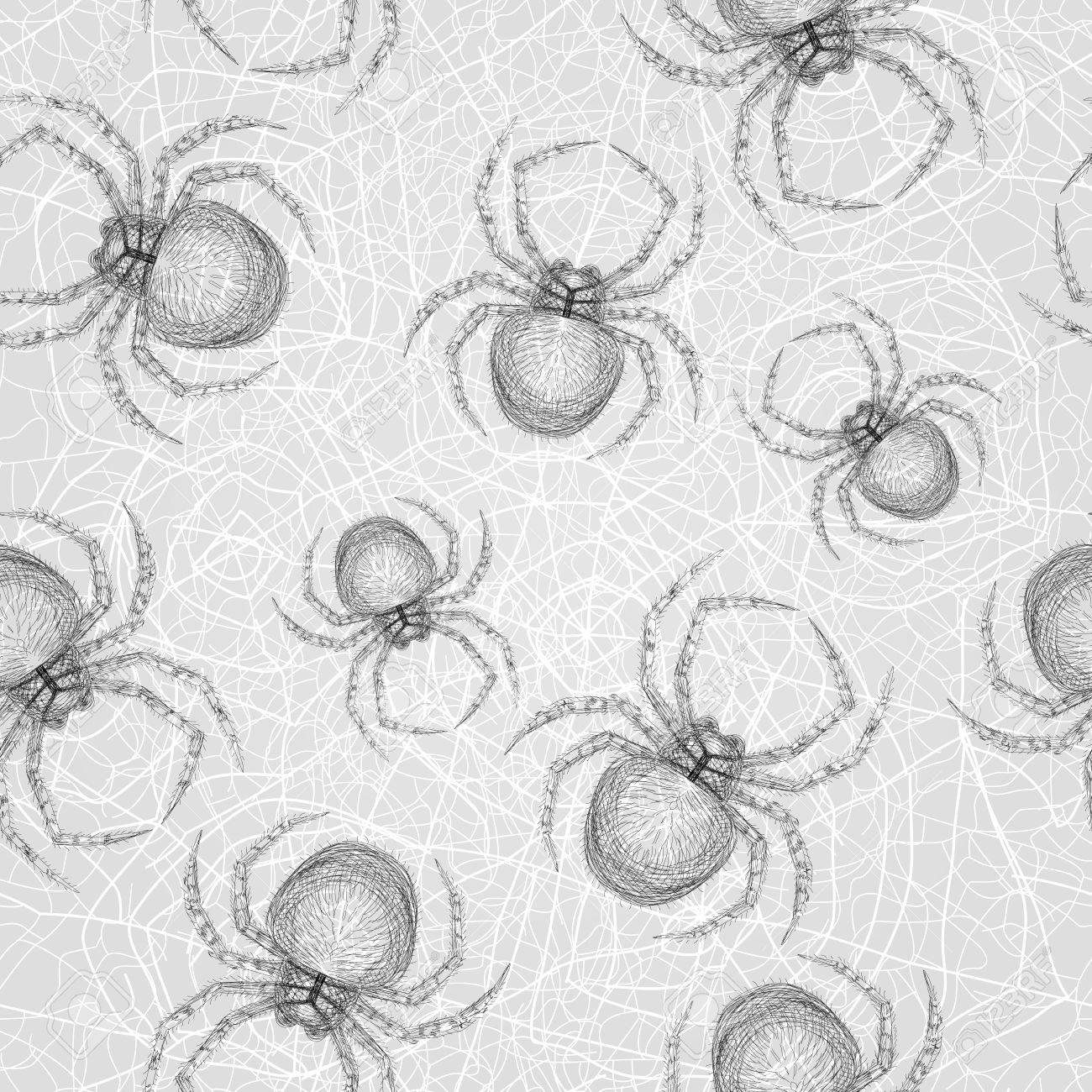 Halloween seamless pattern with spiders. Vector illustration. - 24202960 Halloween seamless pattern with spiders. Vector illustration. - 24202960