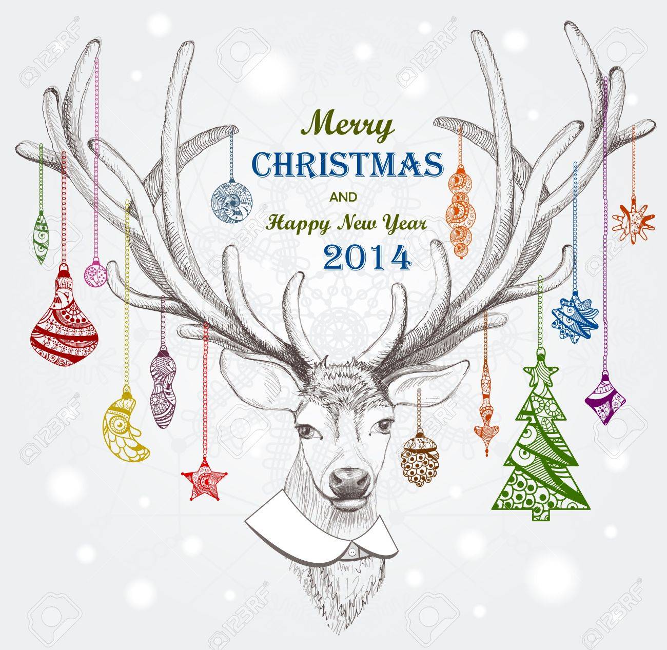 Christmas deer. Holiday background. Vector, EPS 10 - 24594609 Christmas deer. Holiday background. Vector, EPS 10 - 24594609