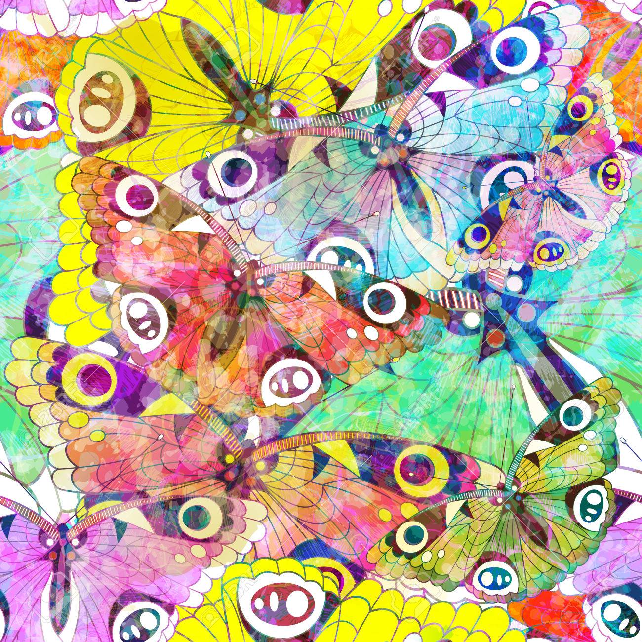 Seamless pattern with colorful butterflies. Vector - 25512594 Seamless pattern with colorful butterflies. Vector - 25512594