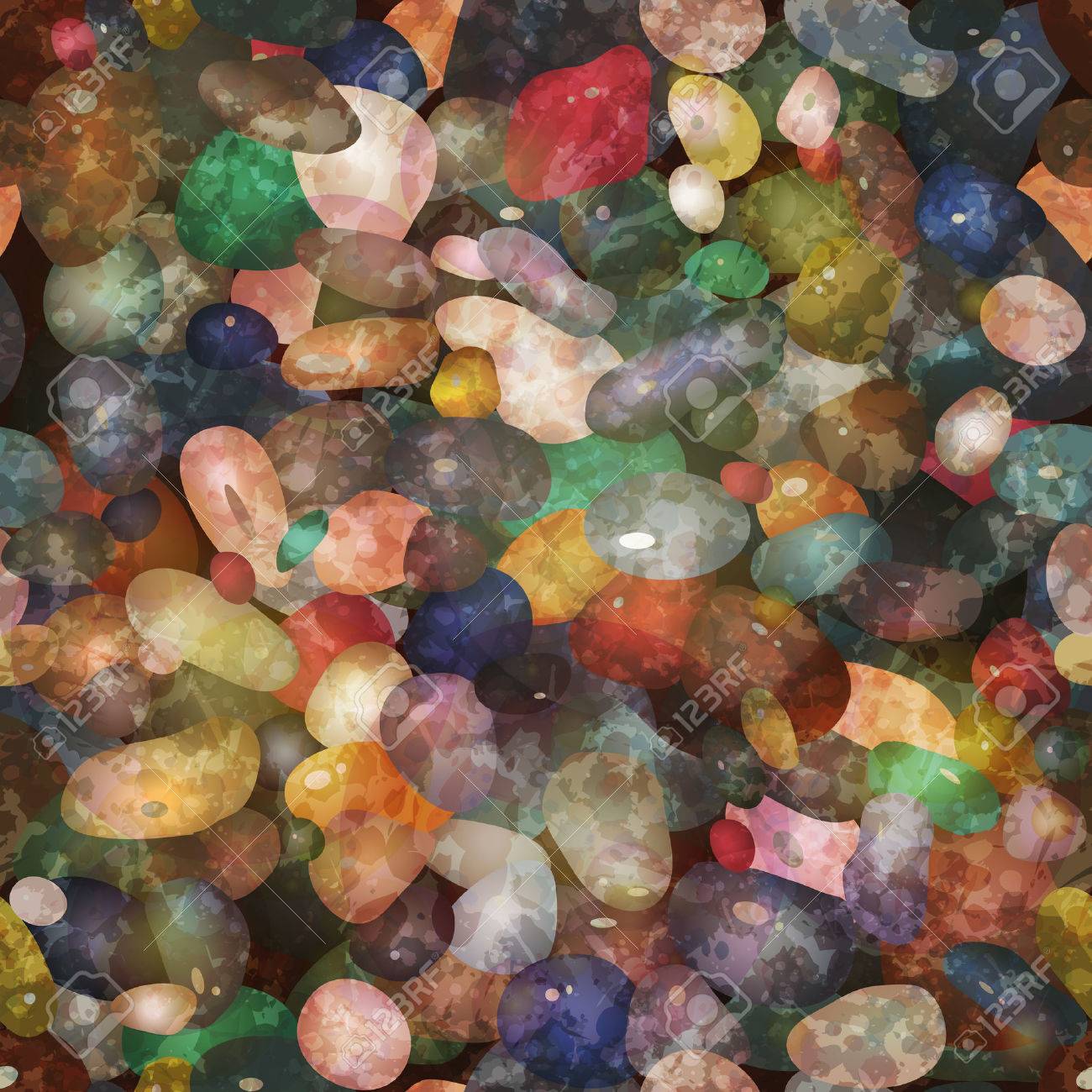 Seamless pattern with colorful pebbly stones. - 52266143 Seamless pattern with colorful pebbly stones. - 52266143