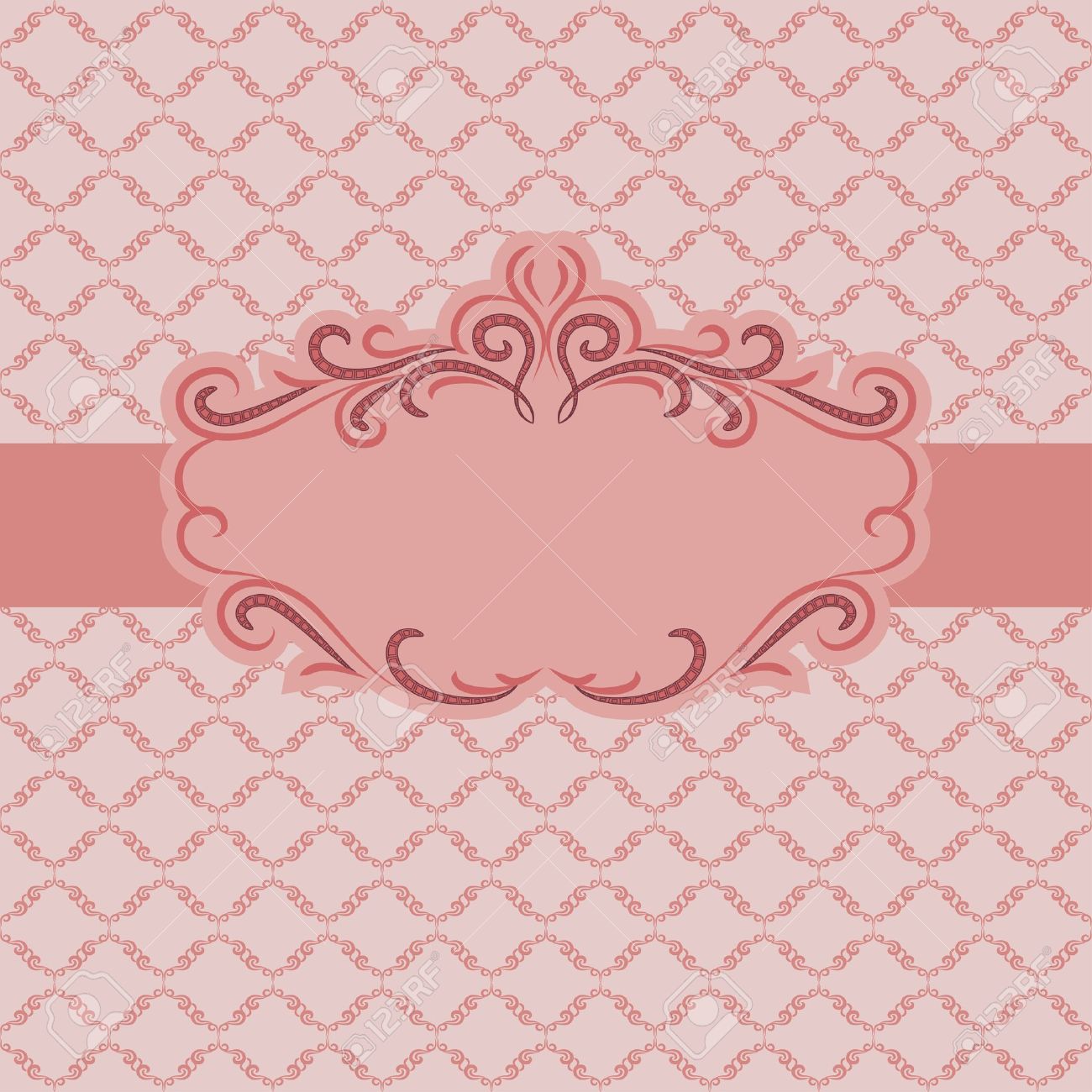 Template Frame Design For Greeting Card . Background - Seamless Pattern.  Royalty Free SVG, Cliparts, Vectors, And Stock Illustration. Image 10352473.