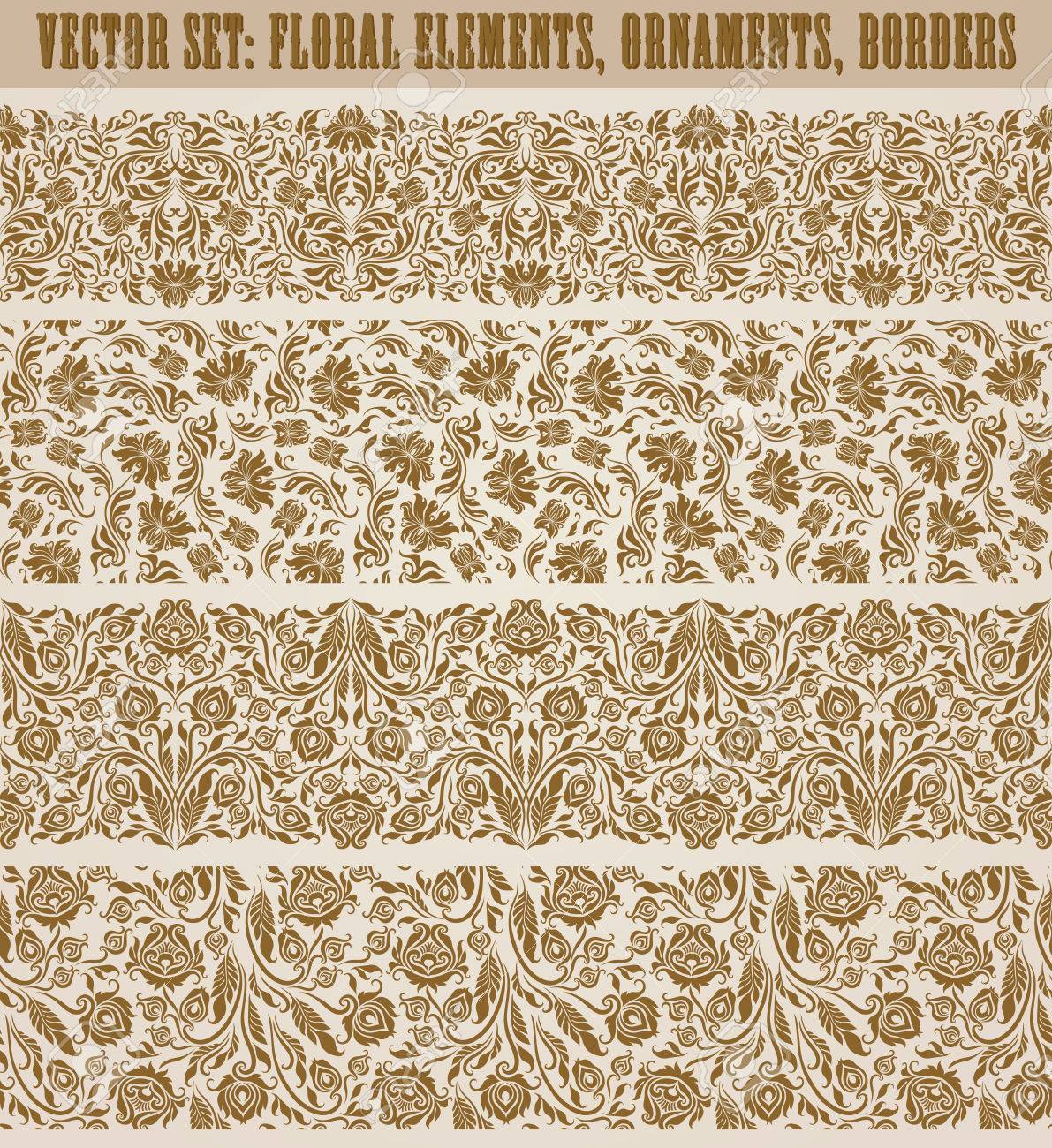 set of lace borders for design ornate invitation greeting wedding