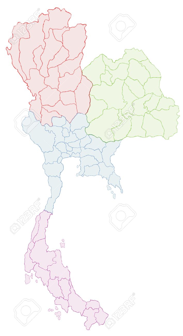 タイ地図ベクトル のイラスト素材 ベクタ Image