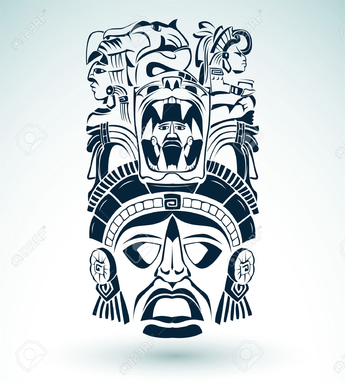 Vector Mask, Mexican Mayan - Aztec Motifs - Symbol Royalty Free SVG,  Cliparts, Vectors, And Stock Illustration. Image 20749639.