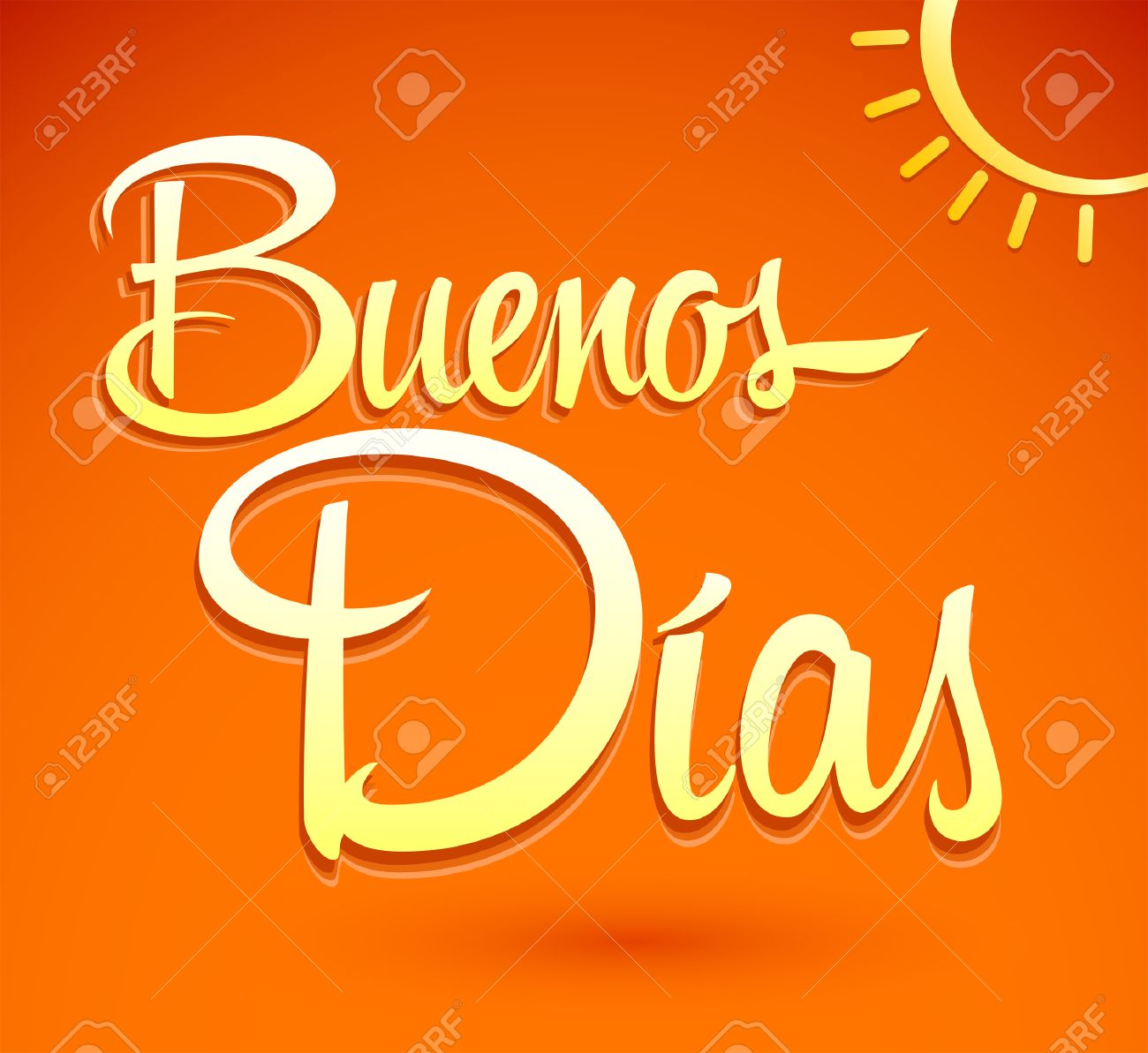Buenos Dias - Buenos Días Spainsh Letras Del Texto - Vector Ilustraciones  Vectoriales, Clip Art Vectorizado Libre De Derechos. Image 22406237.