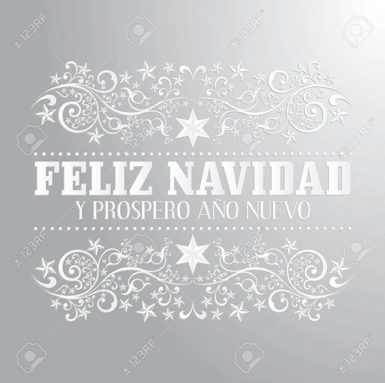 Feliz Navidad Y Prospero Ano Nuevo Joyeux Noel Et Bonne Annee Carte De Texte Espagnol Vecteur Clip Art Libres De Droits Vecteurs Et Illustration Image
