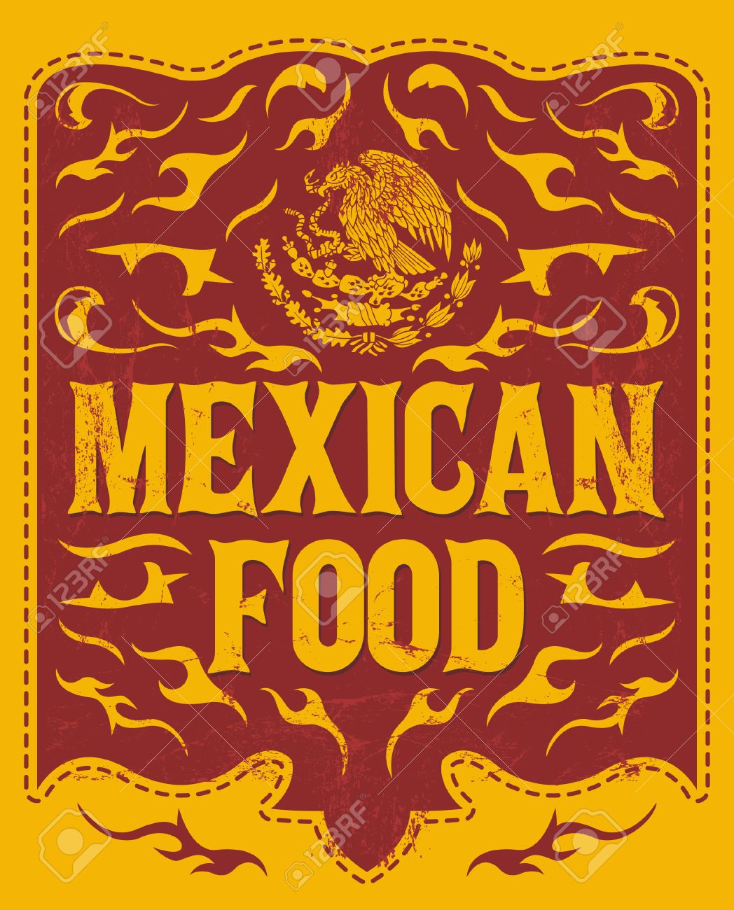 mexican food vintage restaurant menu design western style