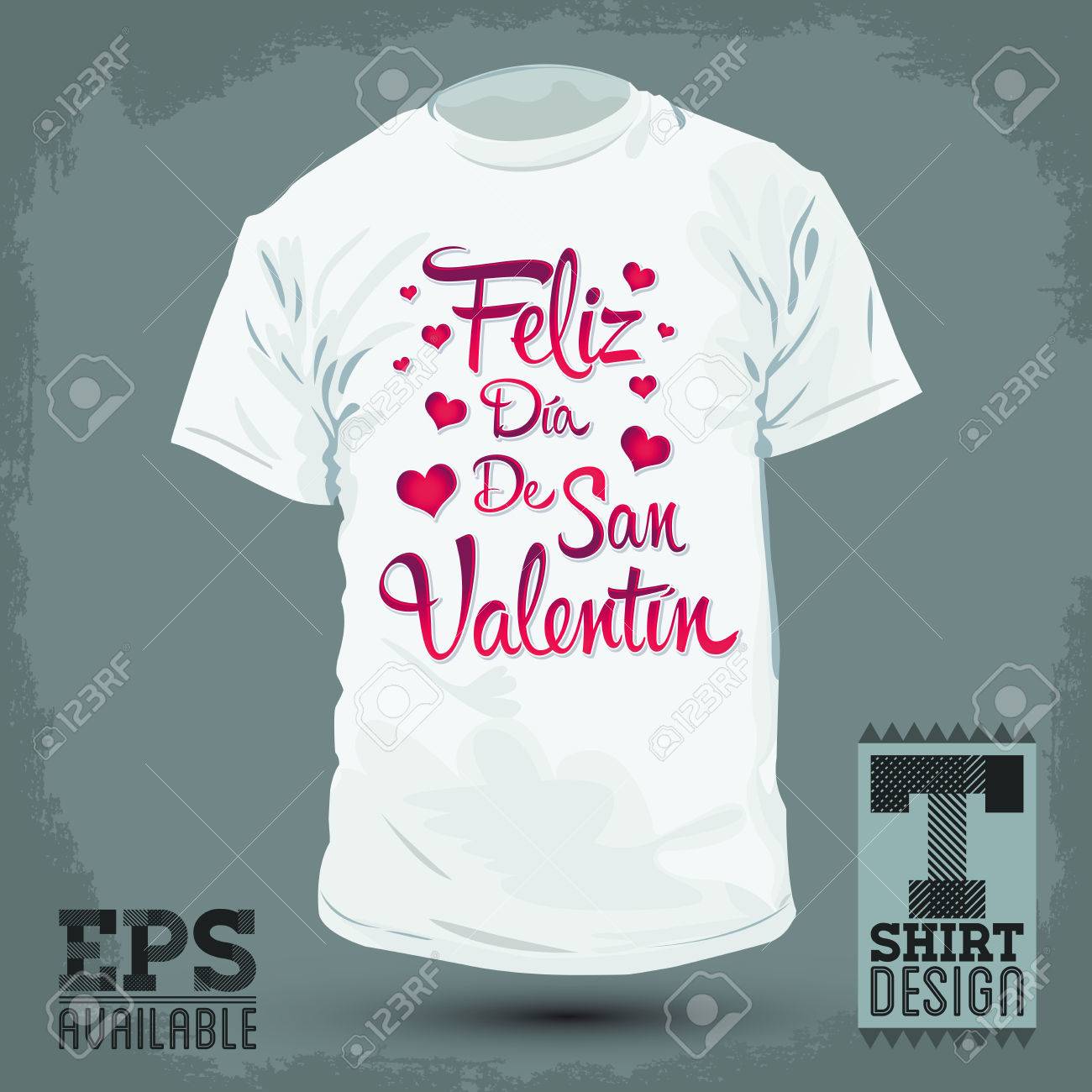 Diseño Gráfico T-shirt - Feliz Dia De San Valentin Español Texto Feliz Día De San Valentín Ilustración Vectorial - Camisa De La Ilustraciones Svg, Vectoriales, Clip Art Vectorizado Libre
