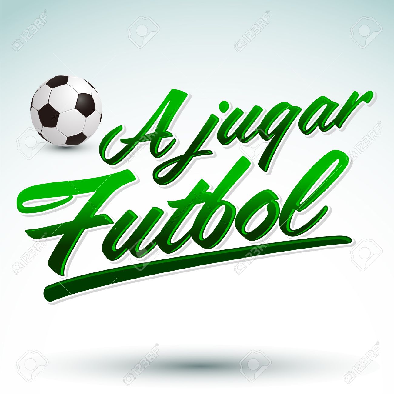 ジュガー フットボル サッカーのスペイン語のテキスト を再生することができますベクトルのレタリングのイラスト素材 ベクタ Image