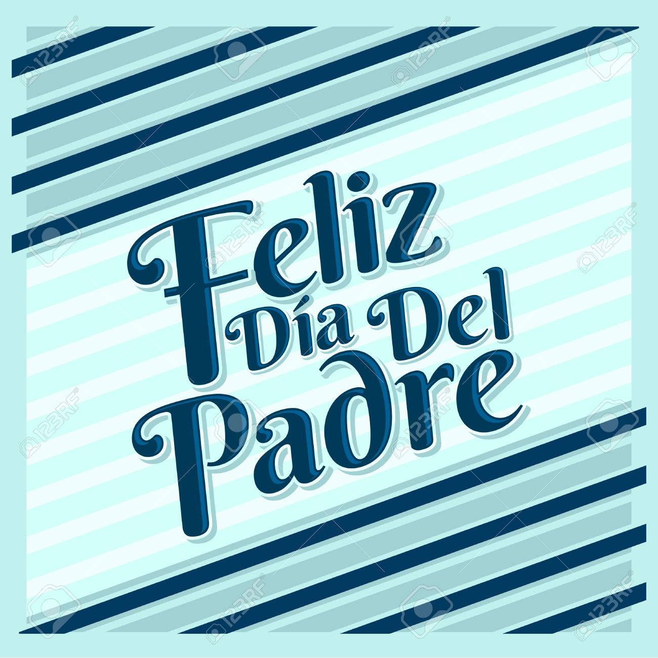 feliz dia de padre happy fathers day spanish text vector card