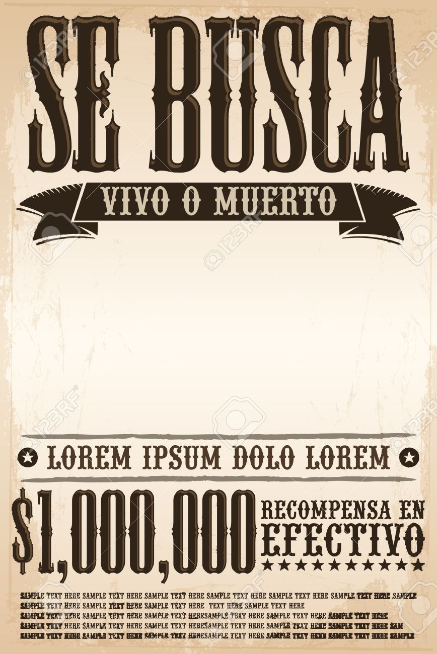 se busca vivo o muerto wanted dead or alive poster spanish text reward flyer