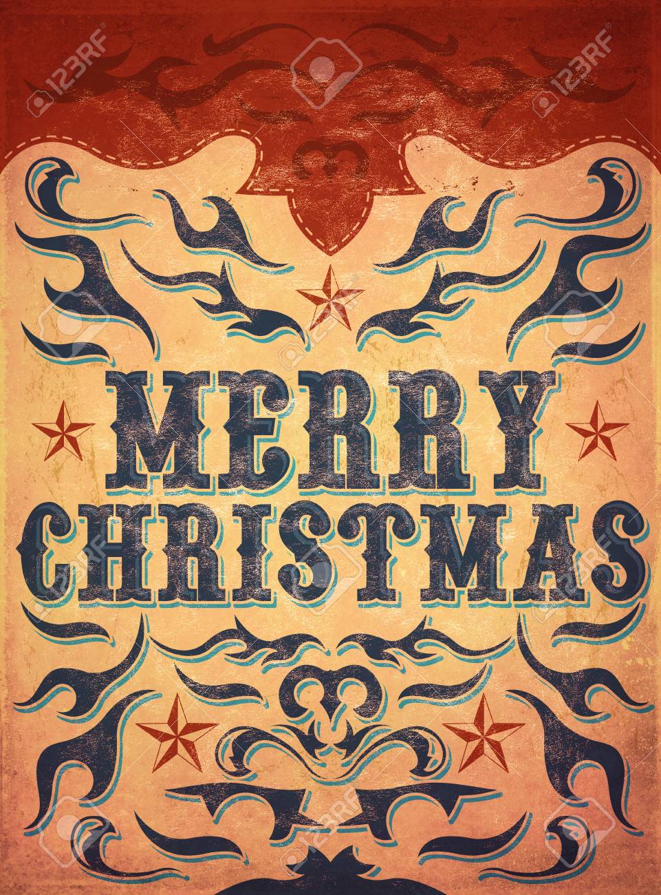 old sign vintage merry christmas poster wild western illustration western merry christmas