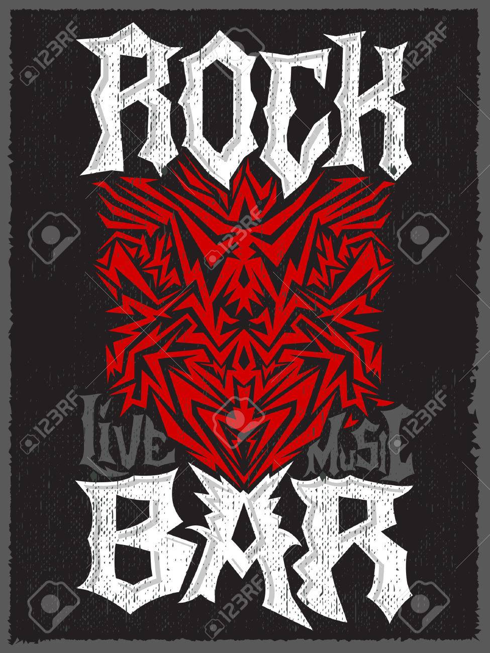 Rock Bar Hardcore poster design template - Rock Pub vector poster - 50554001 Rock Bar Hardcore poster design template - Rock Pub vector poster - 50554001