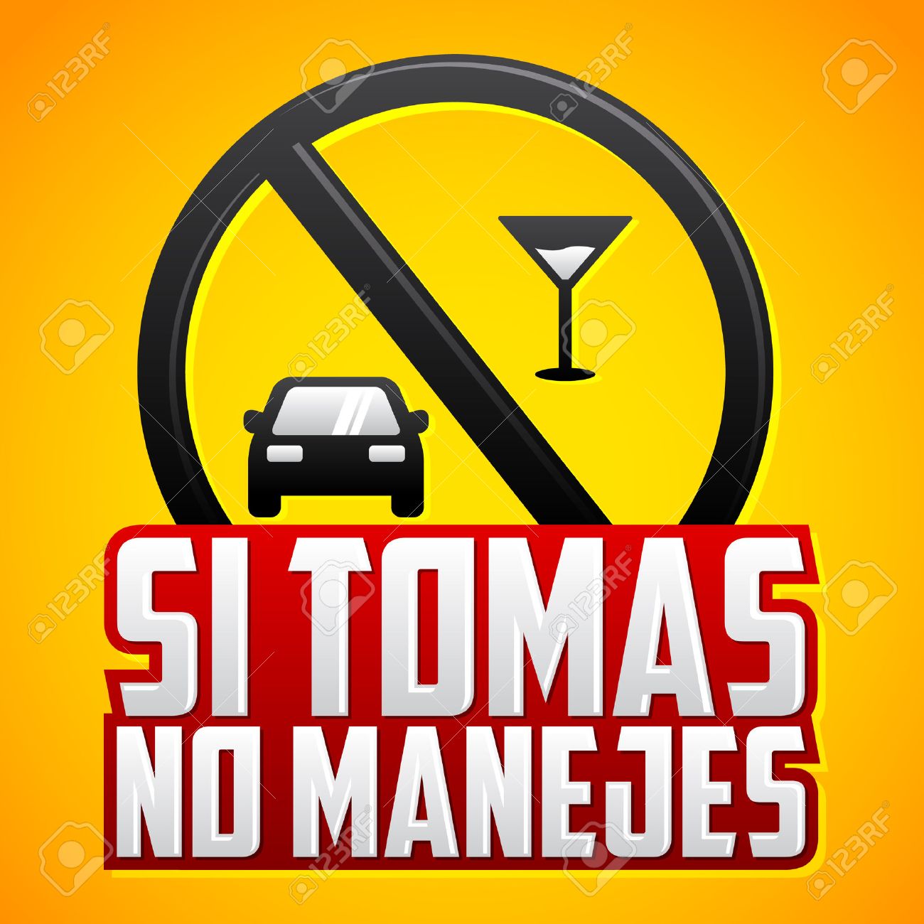 Si Tomas No Manejes No Beber Y Conducir Texto Espanol Vector Emblema Muestra De La Precaucion Ilustraciones Vectoriales Clip Art Vectorizado Libre De Derechos Image