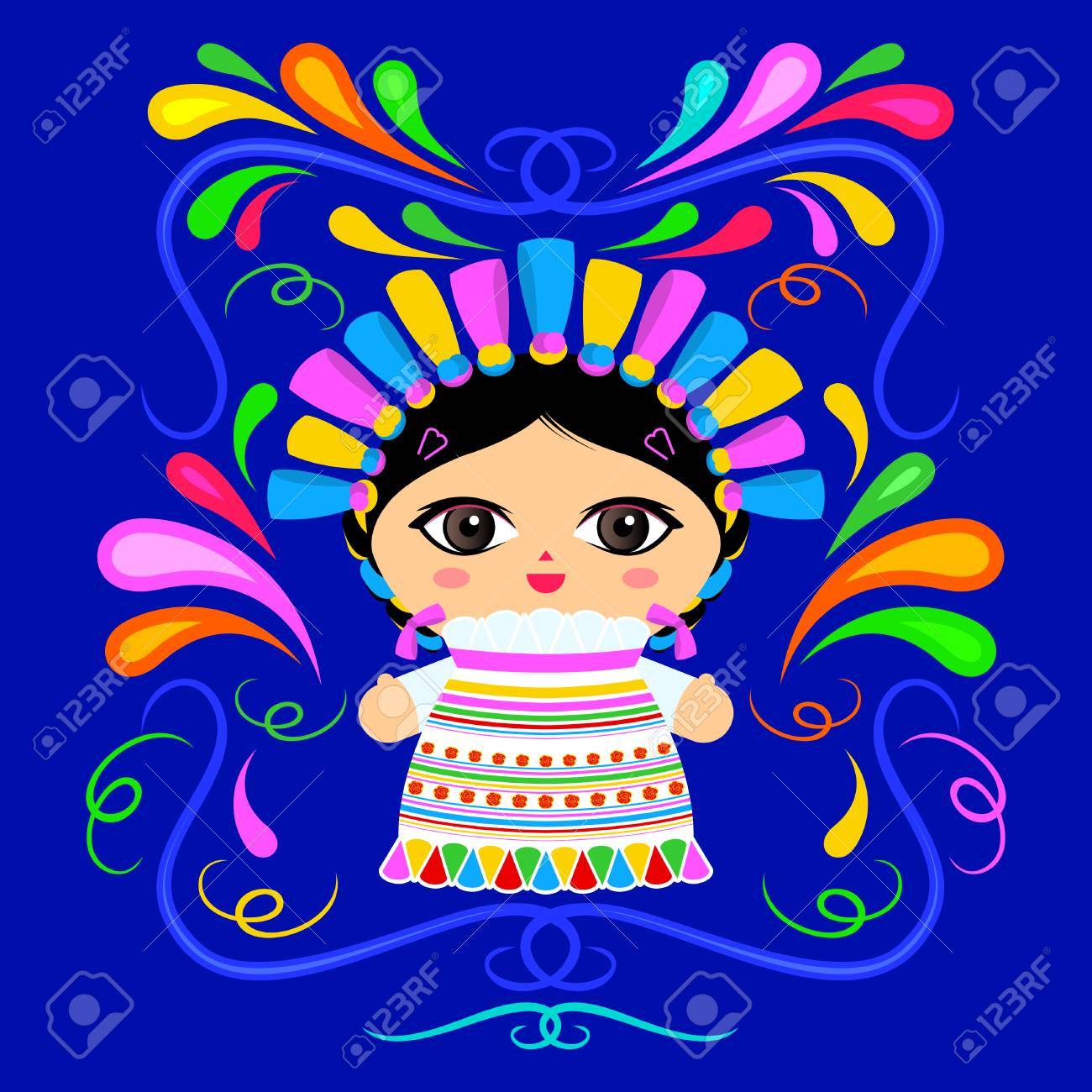 muñeca mexicana animada