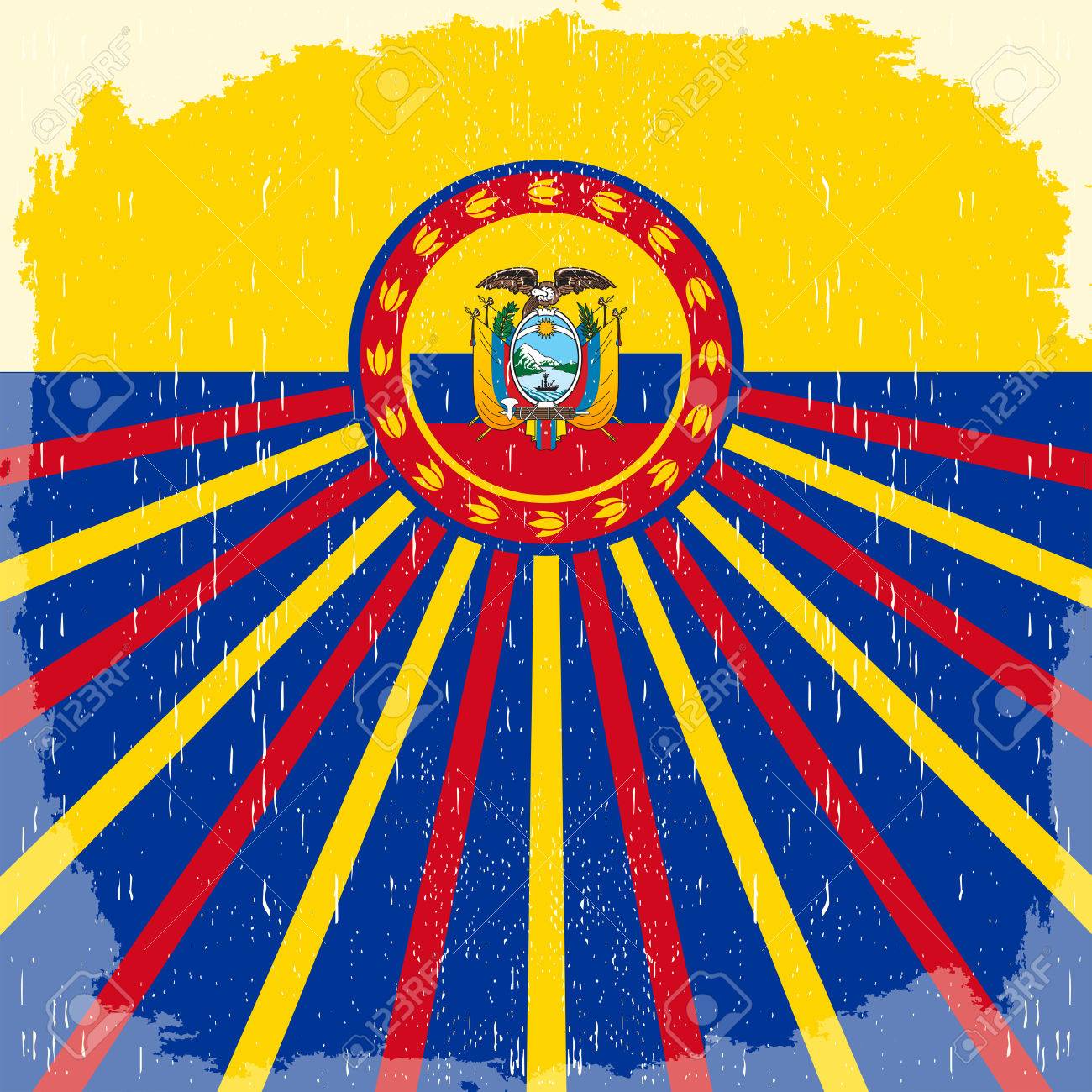 Ecuador Vintage Old Poster With Ecuadorian Flag Colors Vector Royalty Free Cliparts Vectors And Stock Illustration Image 86038695