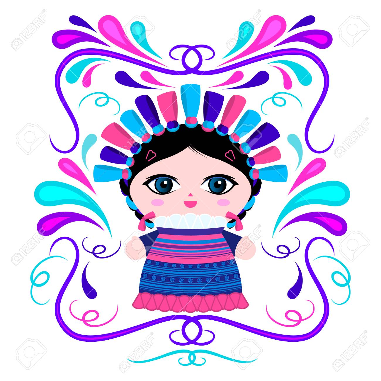 muñeca mexicana animada