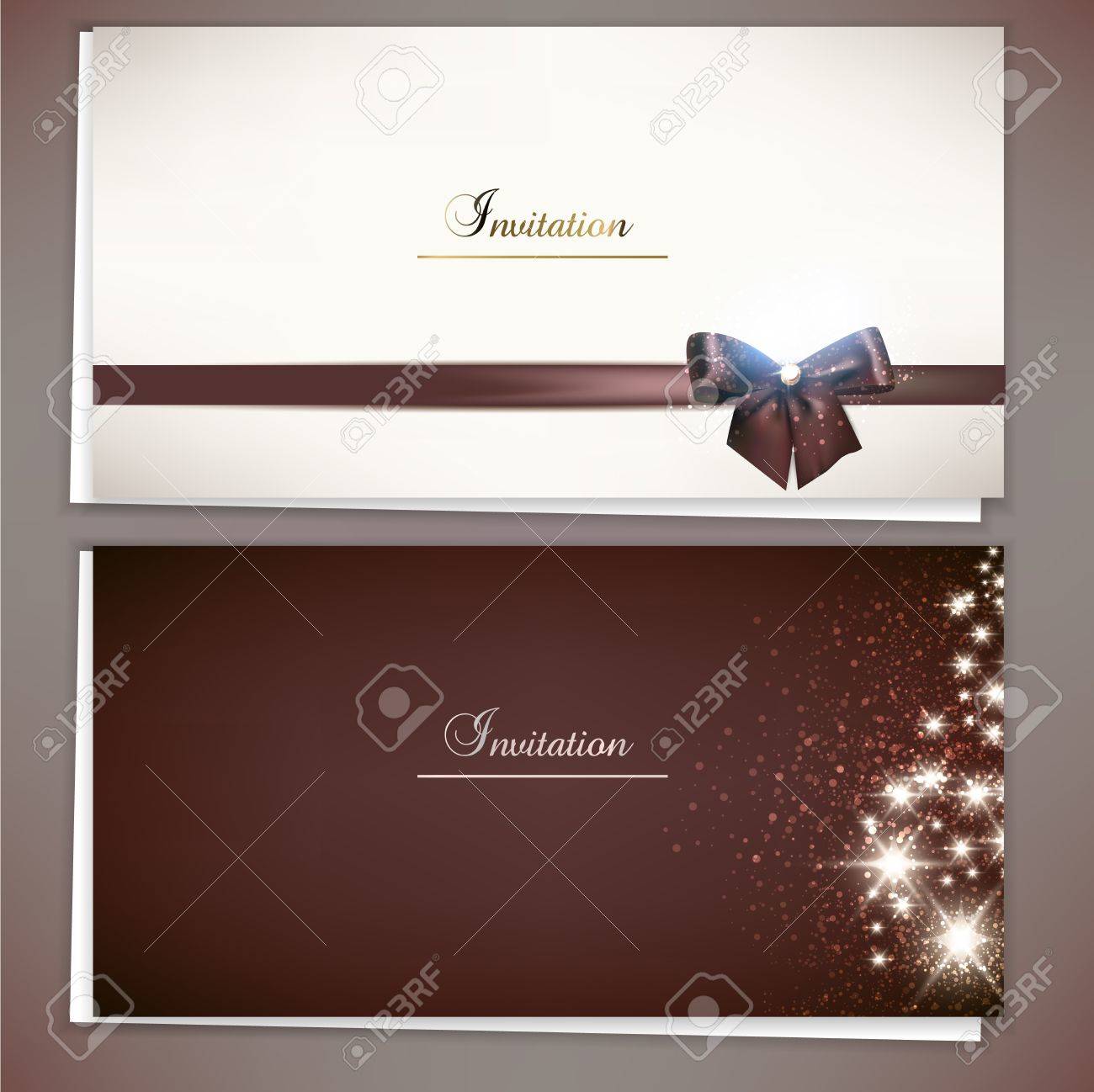collection of gift cards and invitations with ribbons vector gift card invitations
