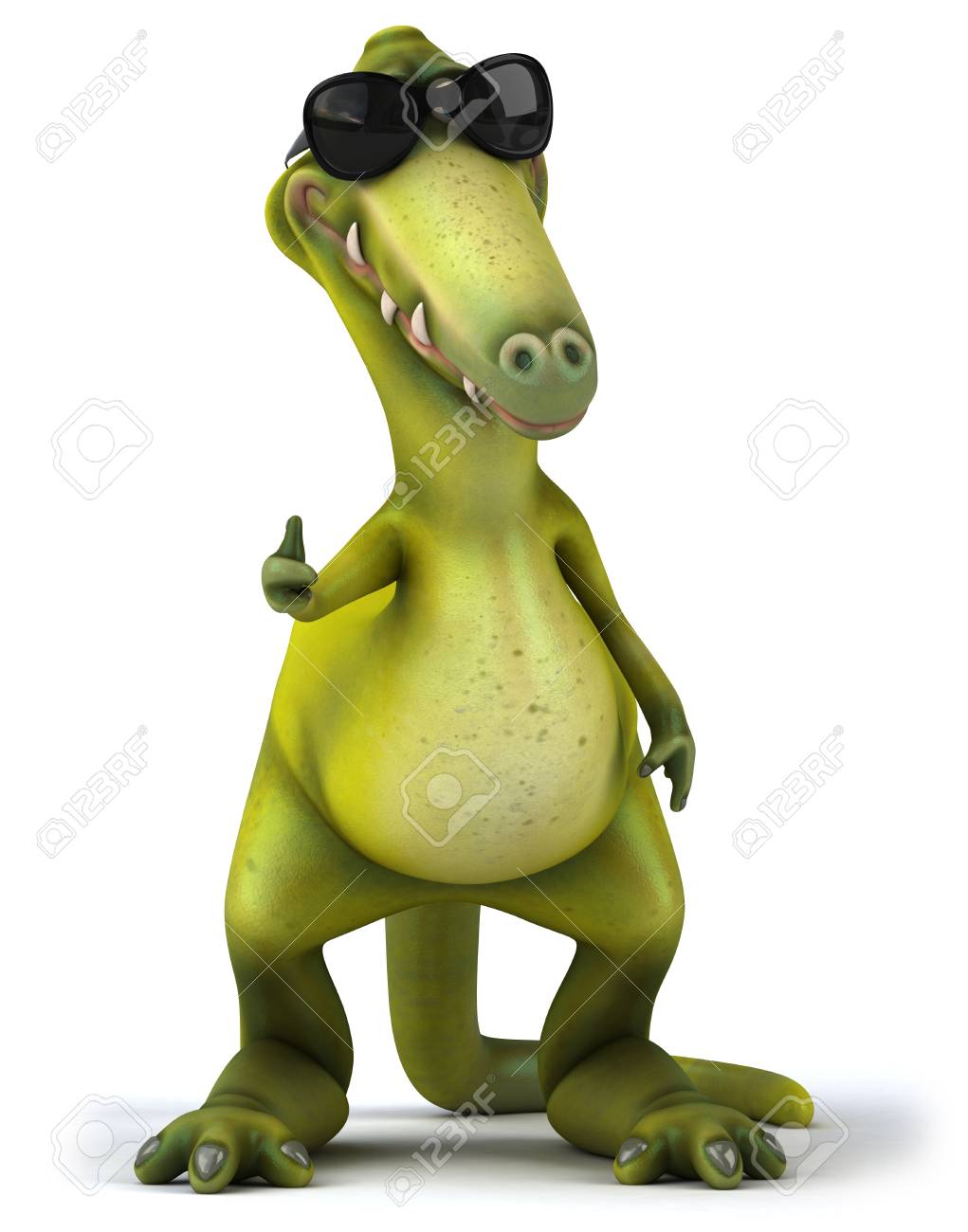 Dinosaure de dessin animé avec des lunettes de soleil montrant les pouces vers le haut Dinosaure de dessin animé avec des lunettes de soleil montrant les pouces vers le haut