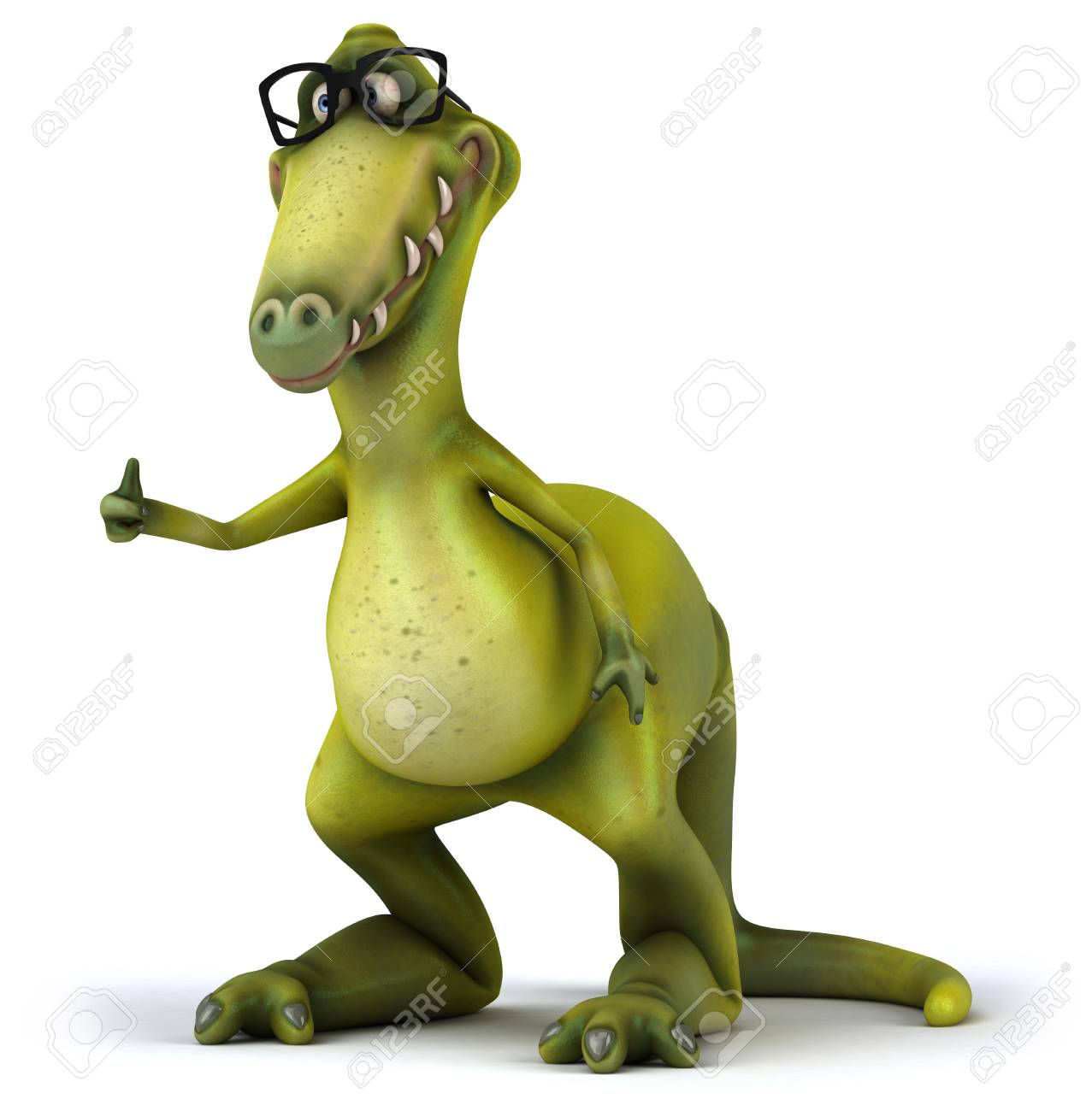 Dinosaure de dessin animé avec des lunettes de soleil montrant les pouces vers le haut Dinosaure de dessin animé avec des lunettes de soleil montrant les pouces vers le haut