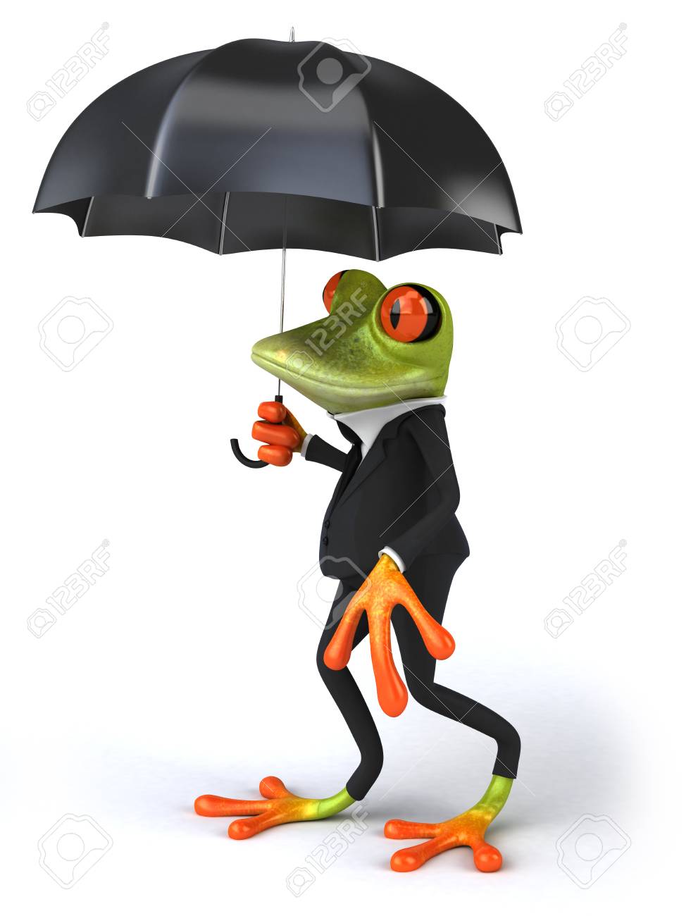 コンピューター カエル傘との訴訟で の写真素材 画像素材 Image