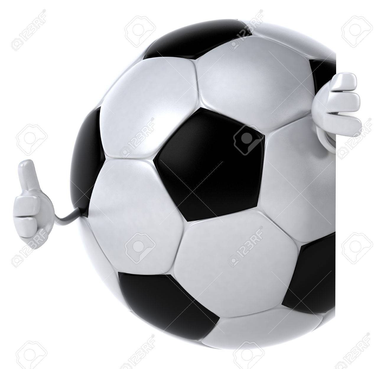 親指で漫画サッカー ボール の写真素材 画像素材 Image