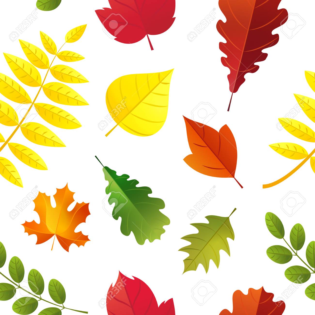 seamless autumn leaves pattern