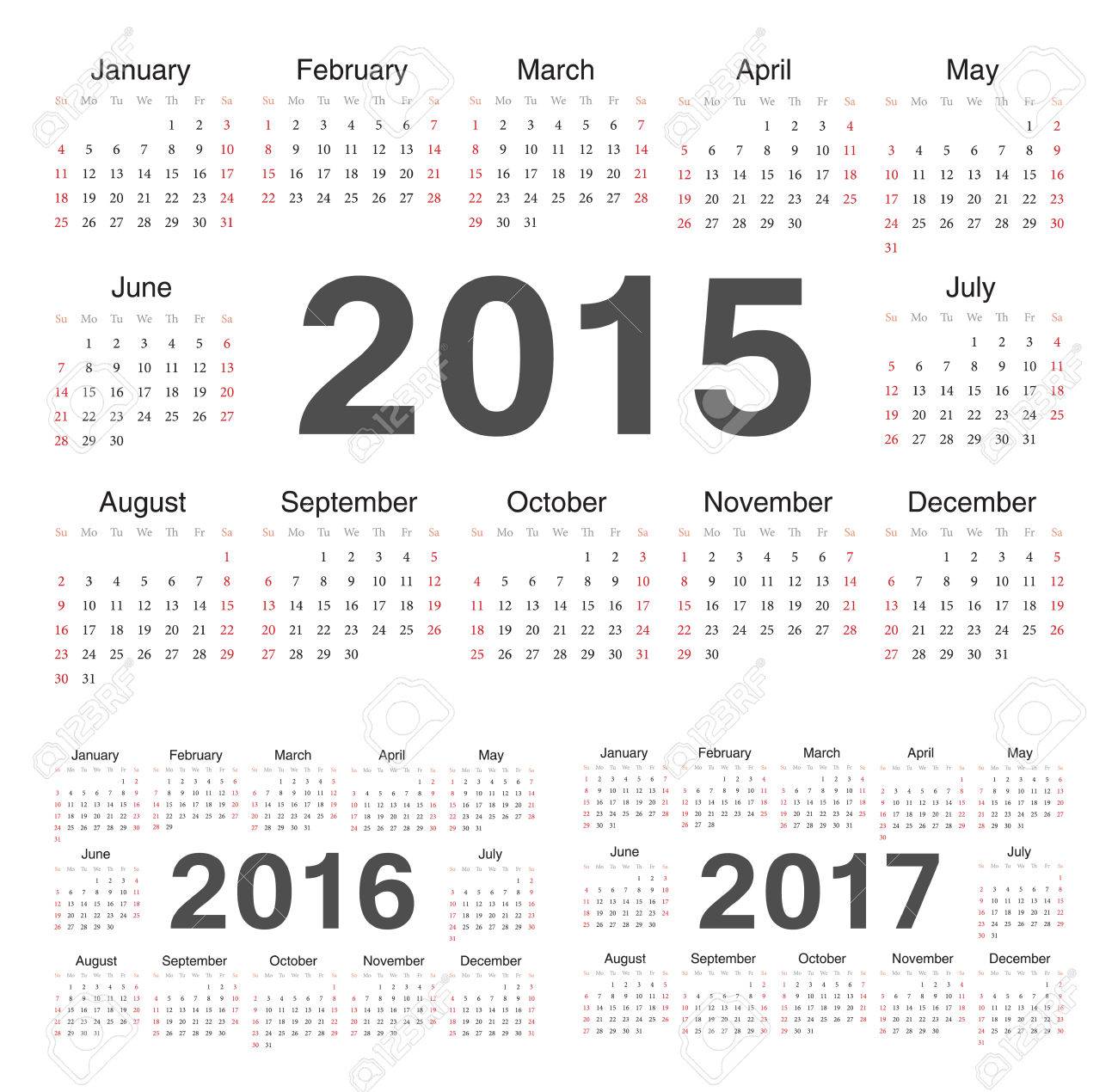 weekly calendar 2015