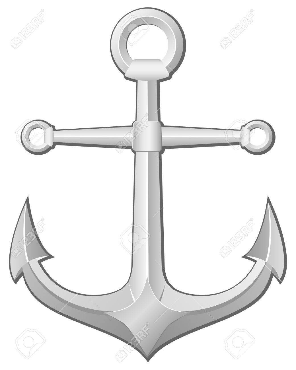 白の背景に灰色のアンカー ベクトル イラスト のイラスト素材 ベクタ Image