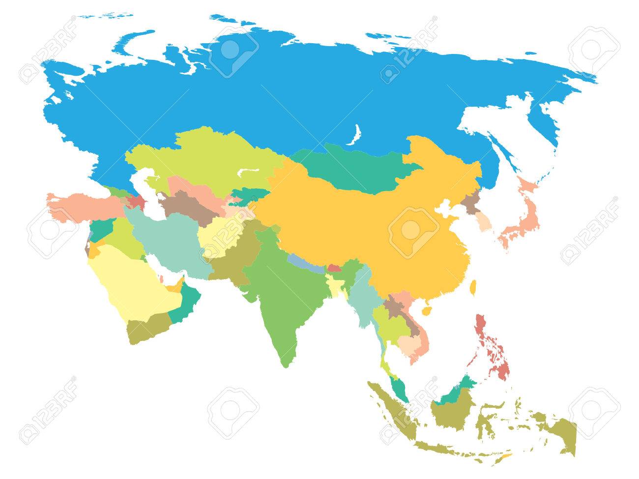 political map asia on a white background stock vector 42141055