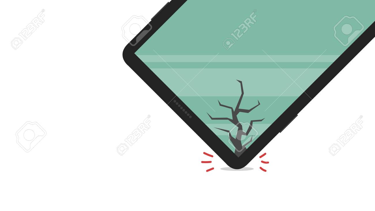 Broken Phone Vector Free Space For Text Wallpaper Royalty Free Cliparts Vectors And Stock Illustration Image