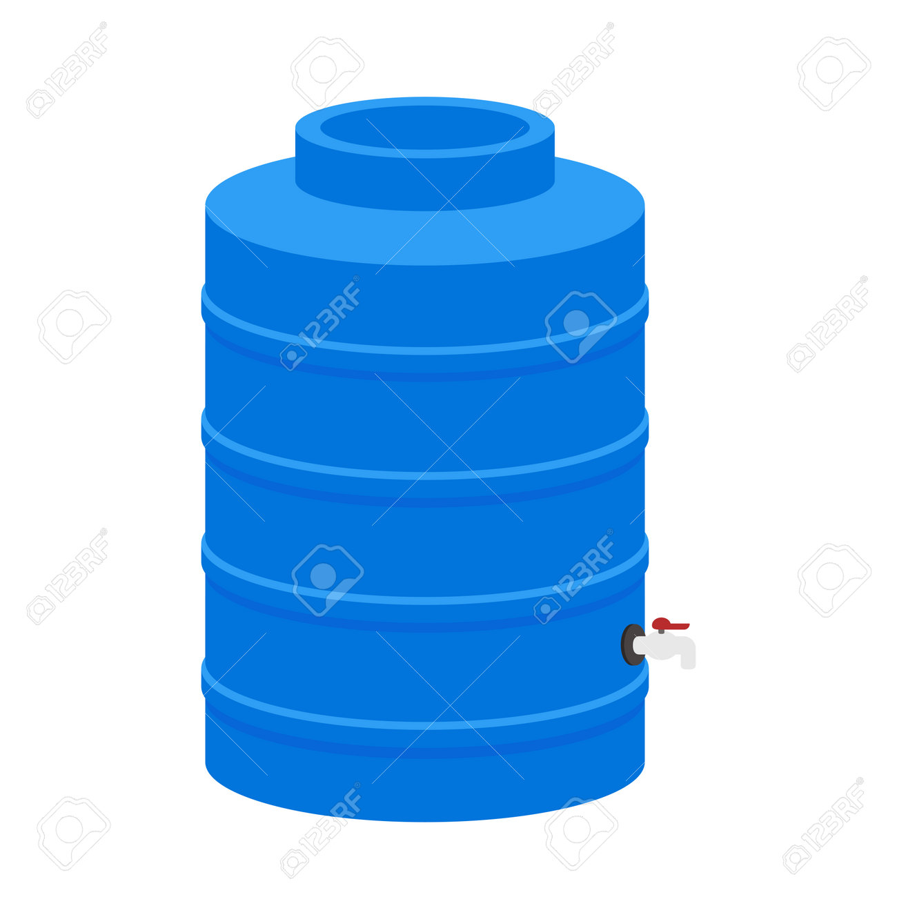 Water Tank Vector. Tap. Blue Water Tank On White Background. Royalty Free  SVG, Cliparts, Vectors, and Stock Illustration. Image 201958549., image size:1300x1300