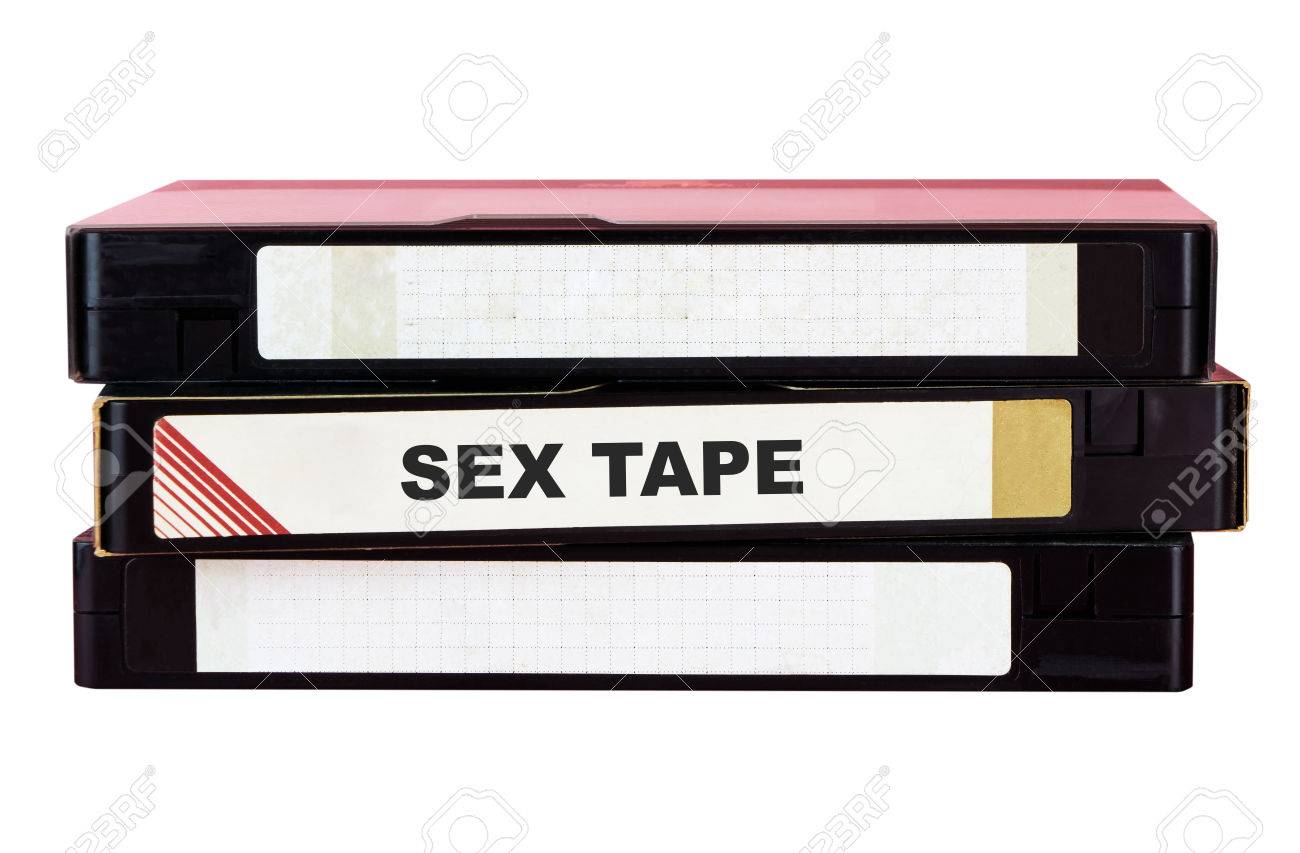 白で隔離ビデオ テープのセックス テープのラベルの写真素材・画像素材