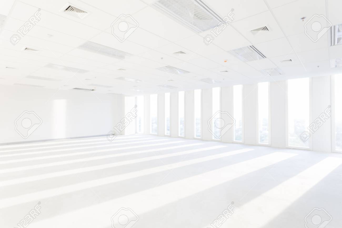 Store Interior Office Empty Room Market Background Stock