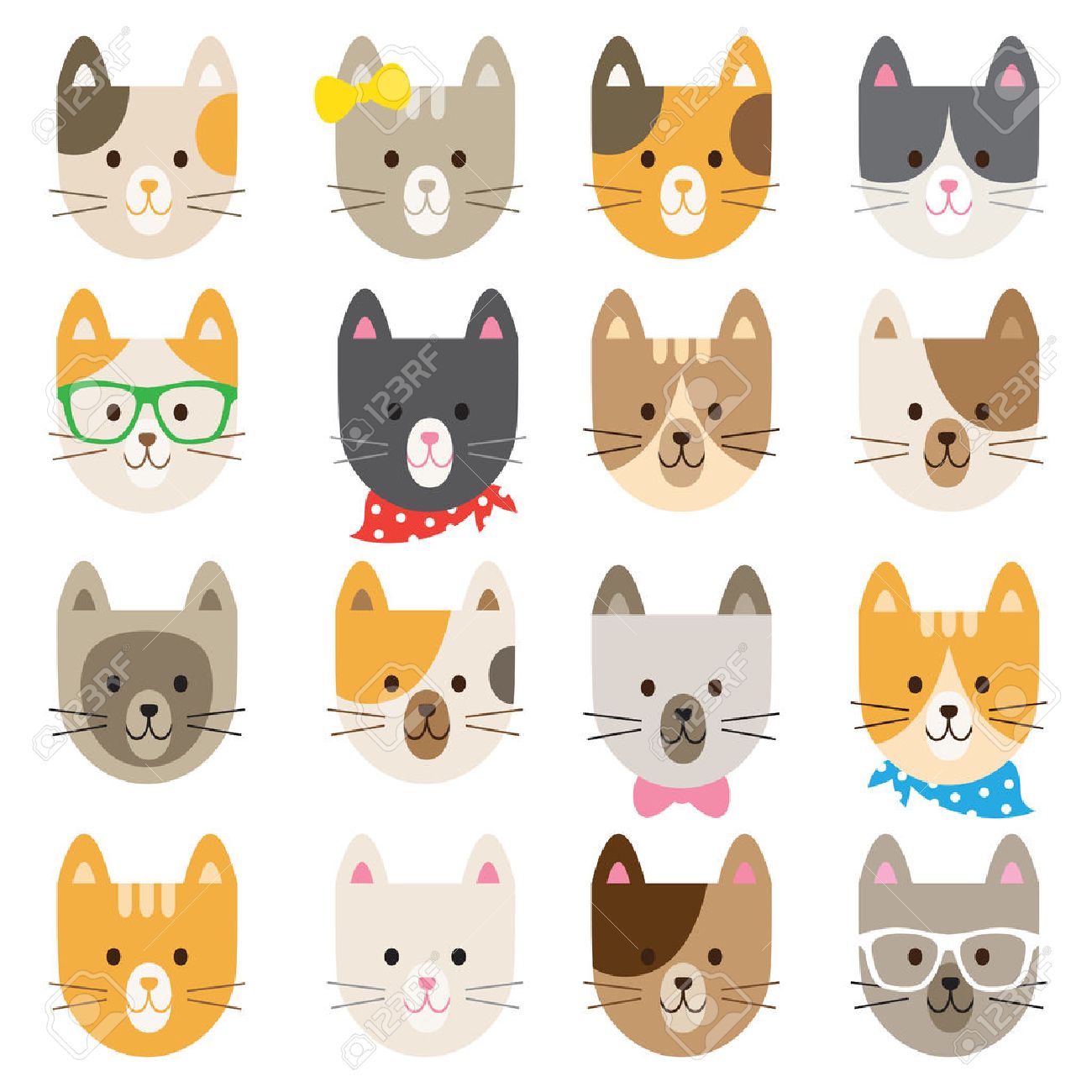 Free Vectors Assortment of cats
