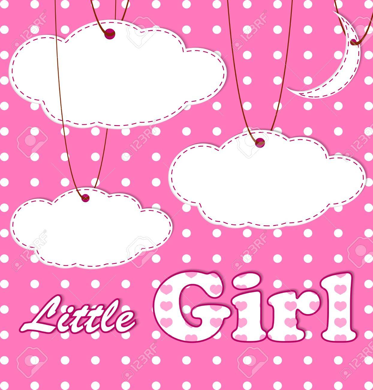baby girl shower card arrival card with place for your text