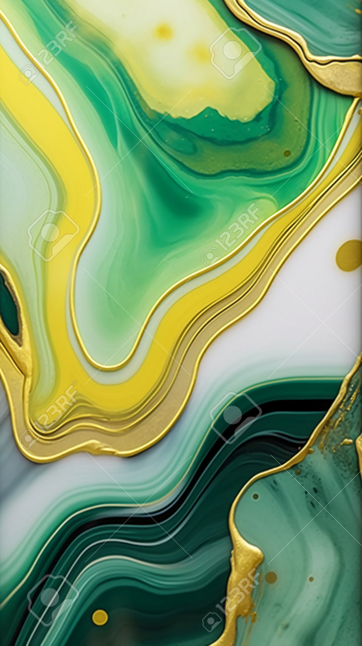 アクリル画 緑と黄色の作品 【公式通販】