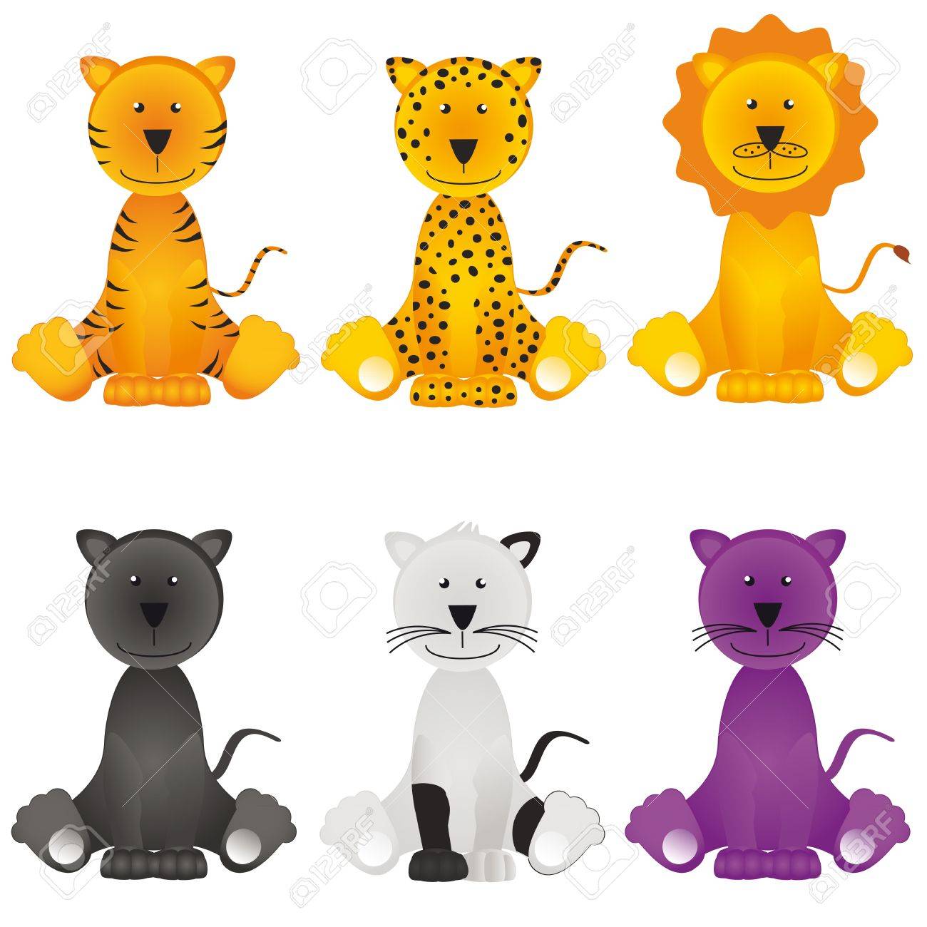 猫 ライオン ヒョウ ジャガー パンサー のイラスト素材 ベクタ Image