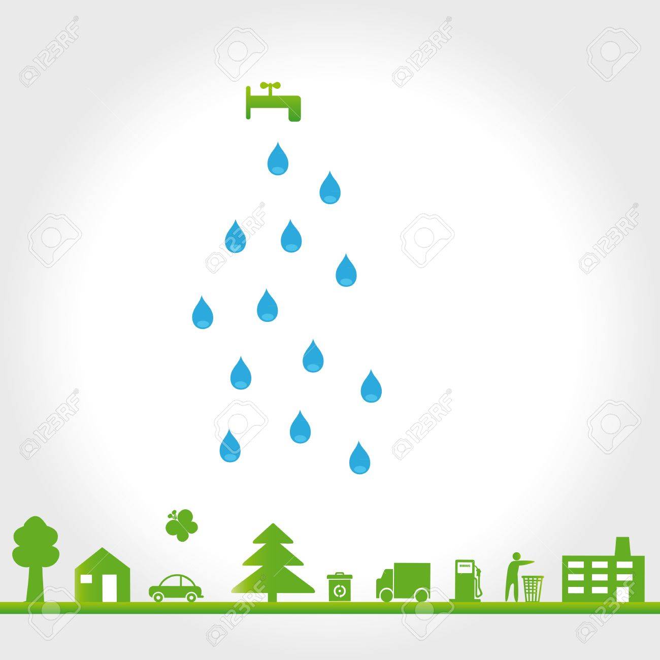 地球を守る 緑のきれいな地球上の環境のシンボル のイラスト素材 ベクタ Image