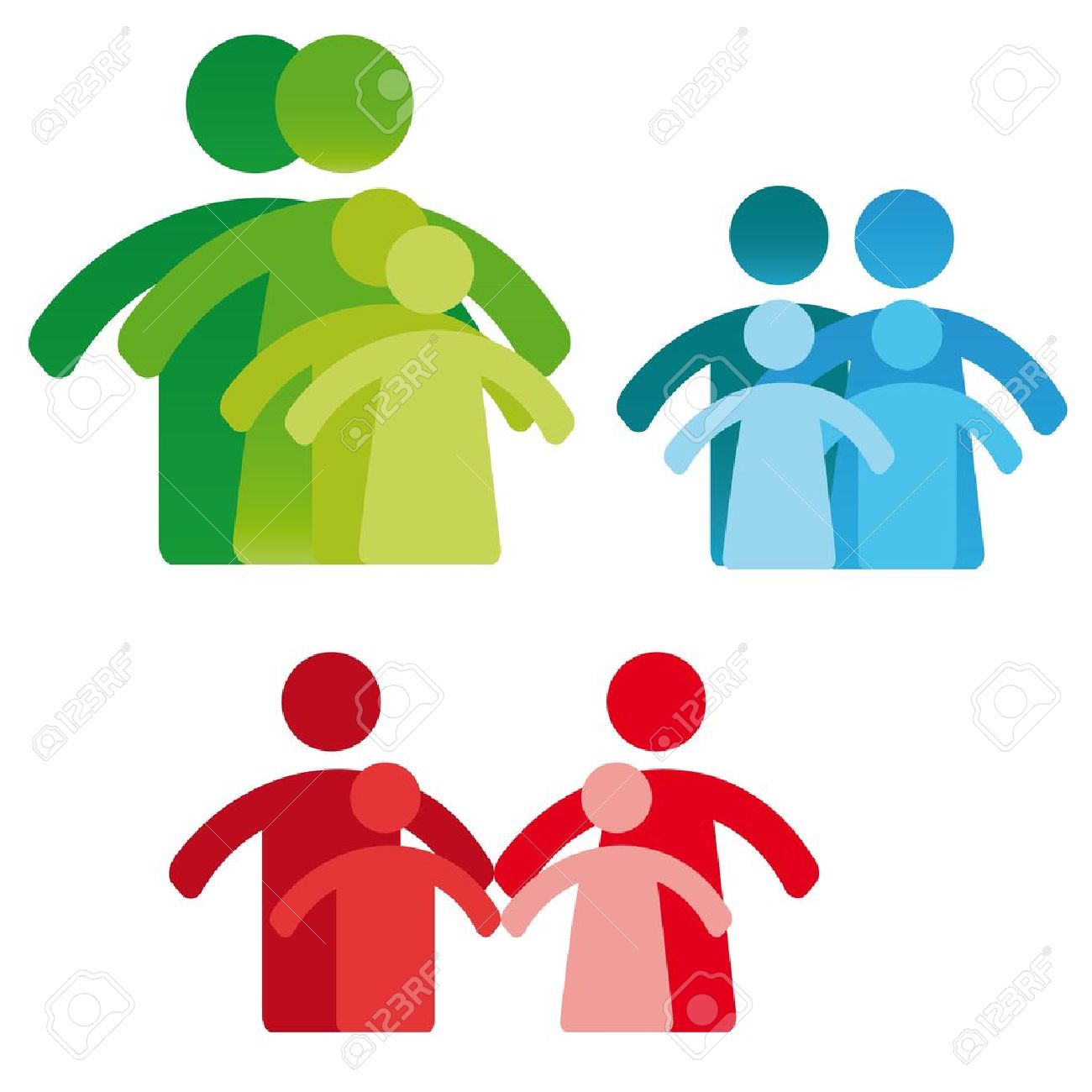 絵文字表示数字 4 人家族のイラスト素材 ベクタ Image