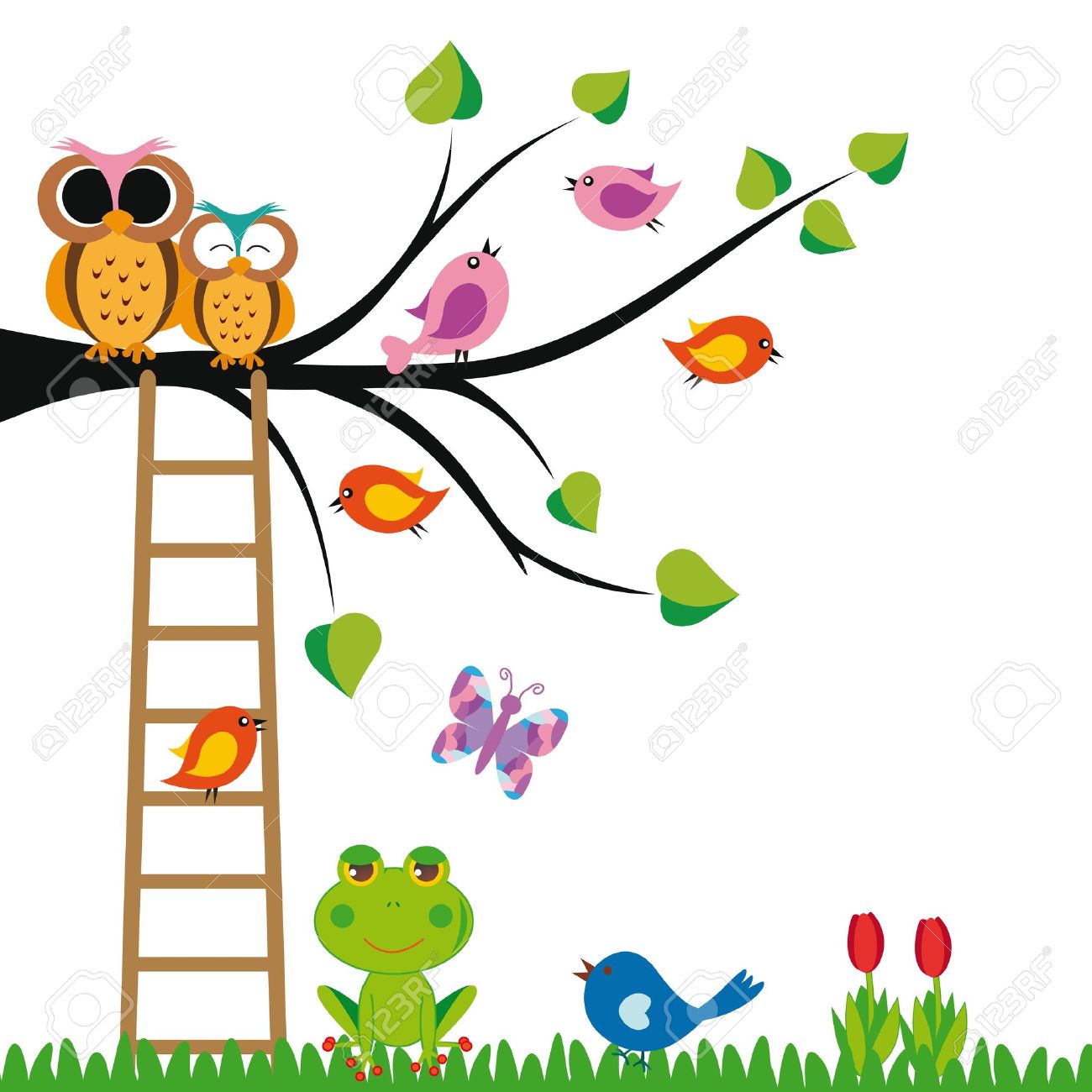 cute kids background with trees and birds royalty free cliparts cute kid backgrounds