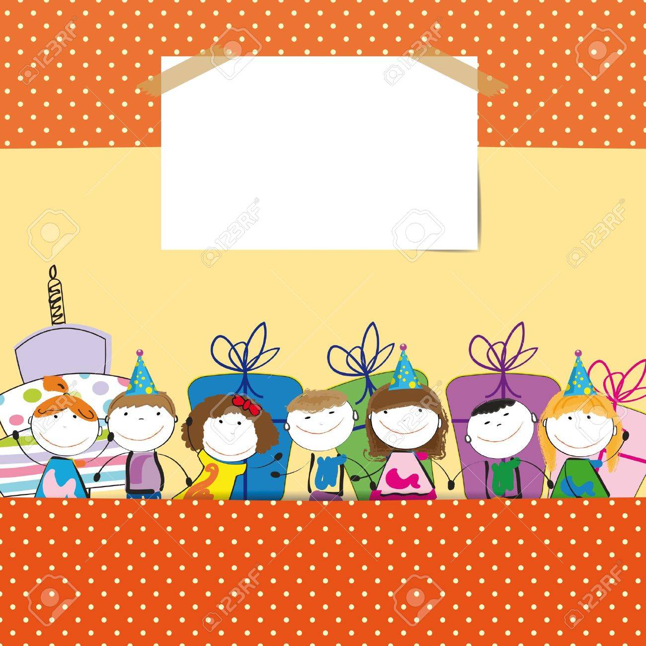 あなたのお誕生日おめでとうかわいいカラフルなカードのイラスト素材 ベクタ Image